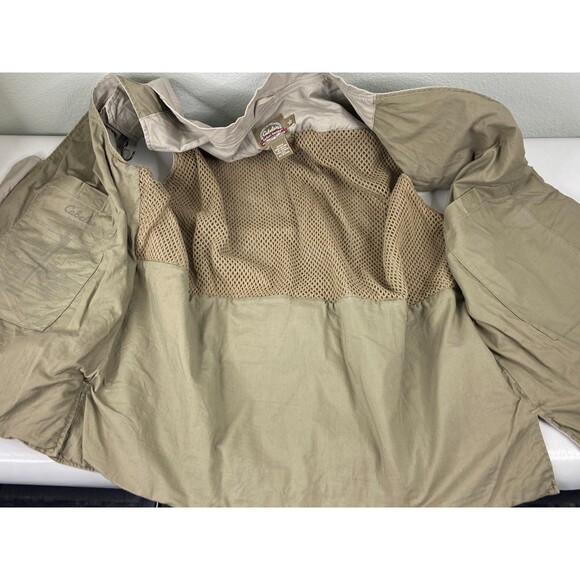 Cabela's Safari Vest Men L Khaki Cargo Pockets Vented Fishing Hunting Gorpcore - Picture 8 of 10
